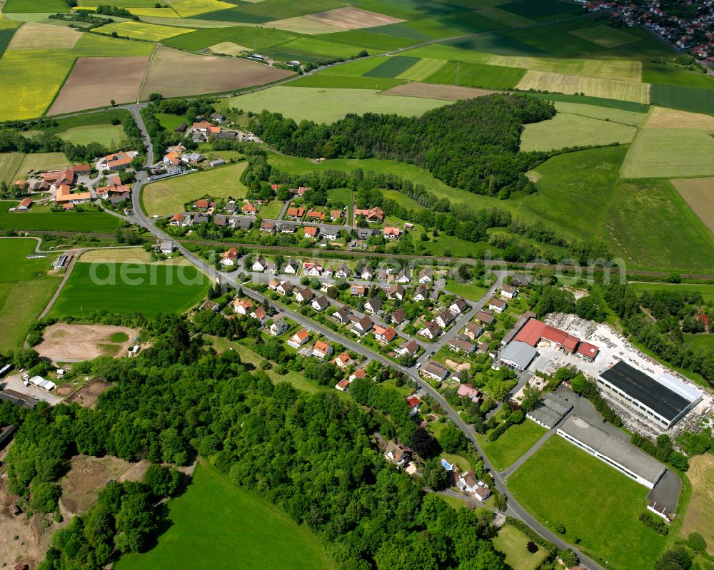 Aerial image Rimlos - Single-family residential area of settlement in Rimlos in the state Hesse, Germany