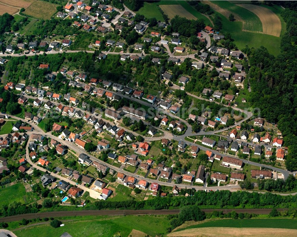 Aerial image Roigheim - Single-family residential area of settlement in Roigheim in the state Baden-Wuerttemberg, Germany