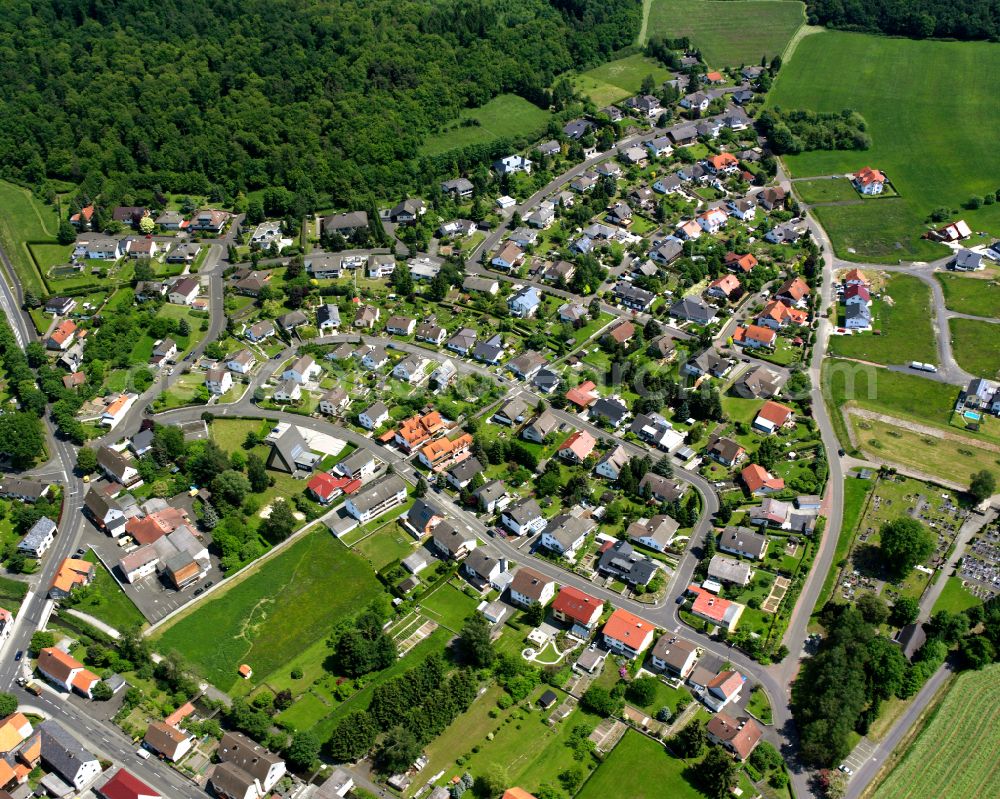 Romrod from the bird's eye view: Single-family residential area of settlement in Romrod in the state Hesse, Germany