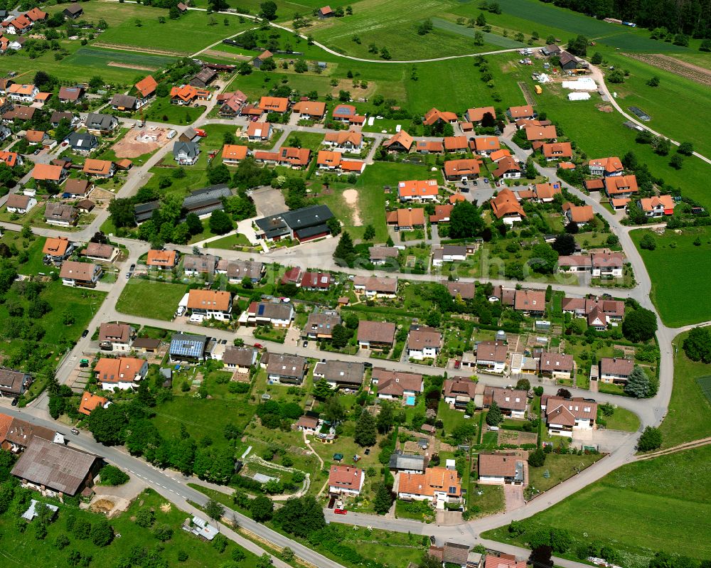 Rotfelden from above - Single-family residential area of settlement in Rotfelden in the state Baden-Wuerttemberg, Germany