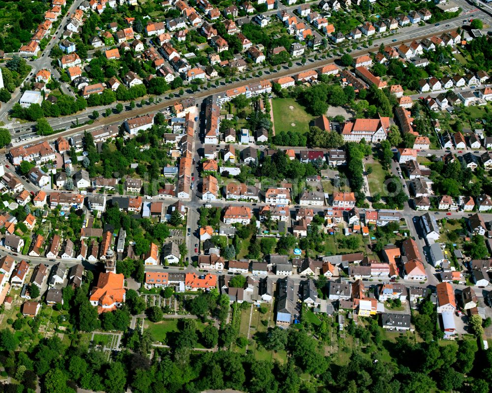 Rüppurr from the bird's eye view: Single-family residential area of settlement in Rüppurr in the state Baden-Wuerttemberg, Germany