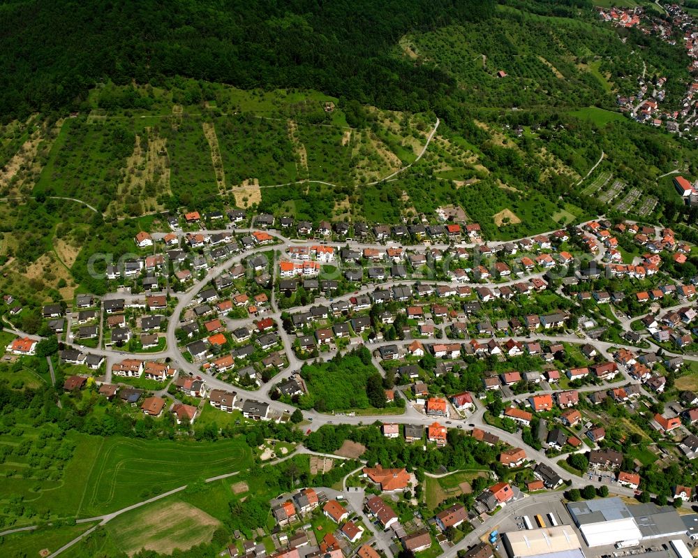 Aerial photograph Rudersberg - Single-family residential area of settlement in Rudersberg in the state Baden-Wuerttemberg, Germany