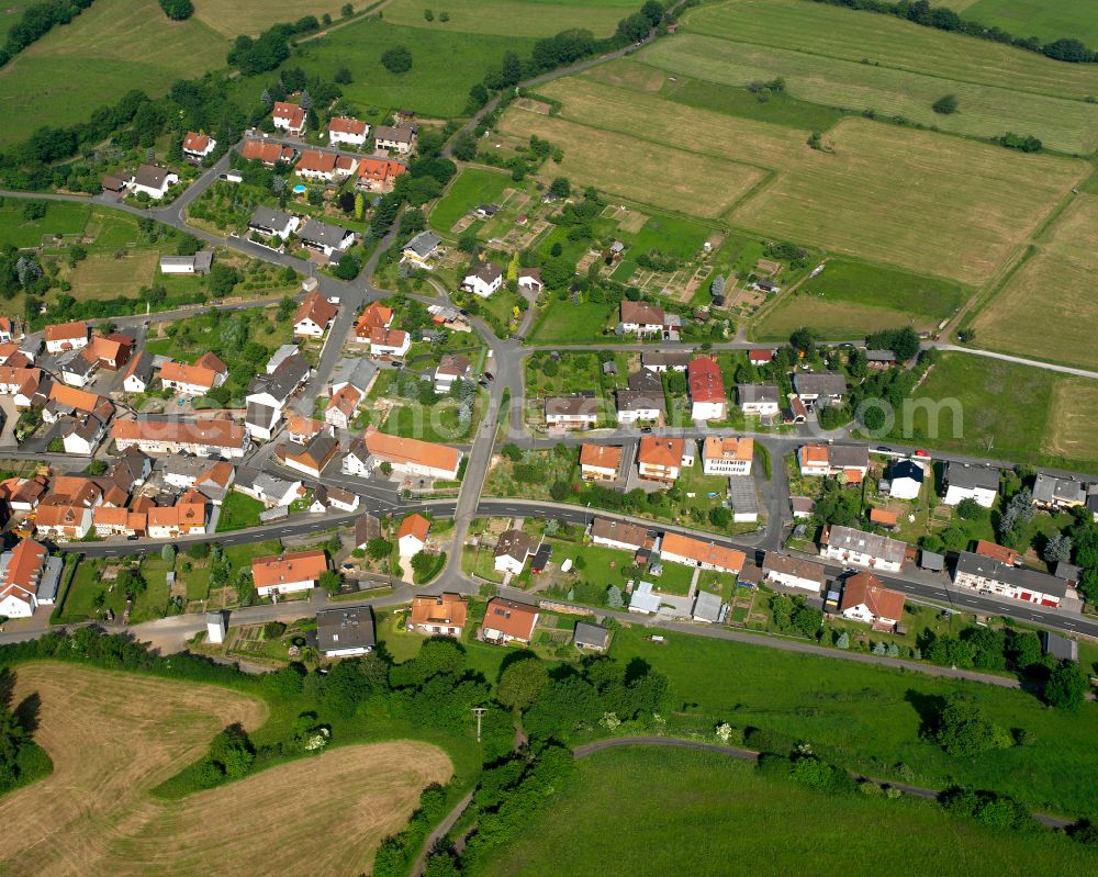 Aerial image Rudingshain - Single-family residential area of settlement in Rudingshain in the state Hesse, Germany