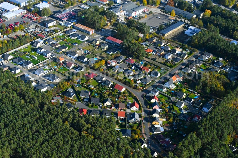 Aerial photograph Neuseddin - Single-family residential area of settlement Am Sanddornweg - Kiefernweg in Neuseddin in the state Brandenburg, Germany