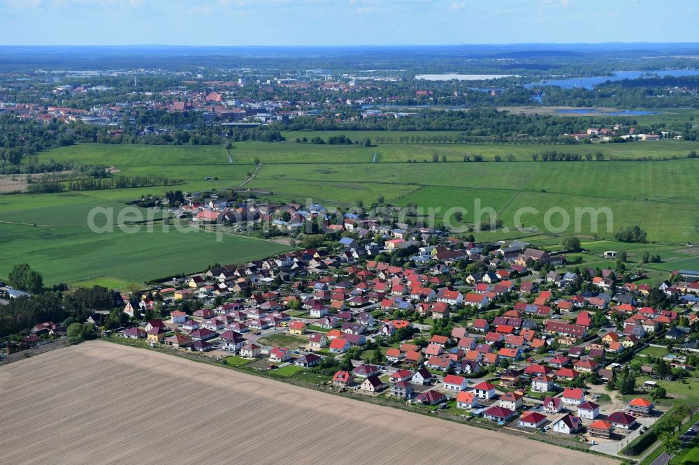 Aerial image Brandenburg an der Havel - Single-family residential area of settlement on Schmerzker Ring in Brandenburg an der Havel in the state Brandenburg, Germany