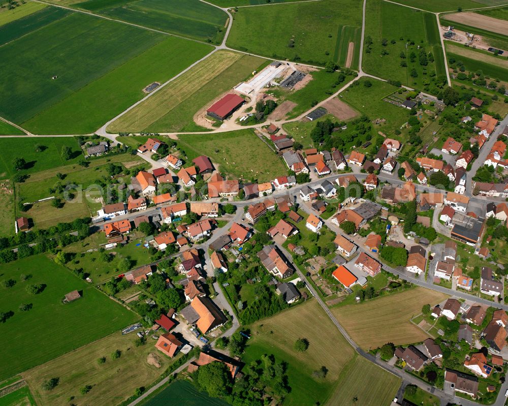 Schönbronn from above - Single-family residential area of settlement in Schönbronn in the state Baden-Wuerttemberg, Germany