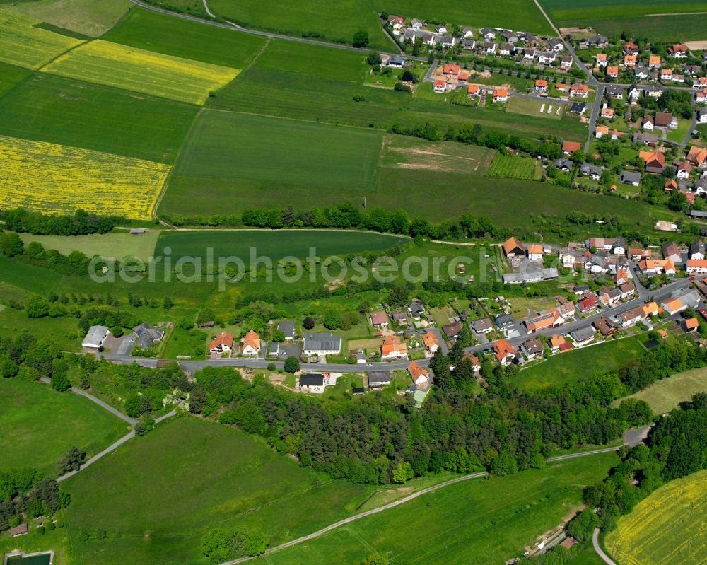 Aerial image Schwarz - Single-family residential area of settlement in Schwarz in the state Hesse, Germany