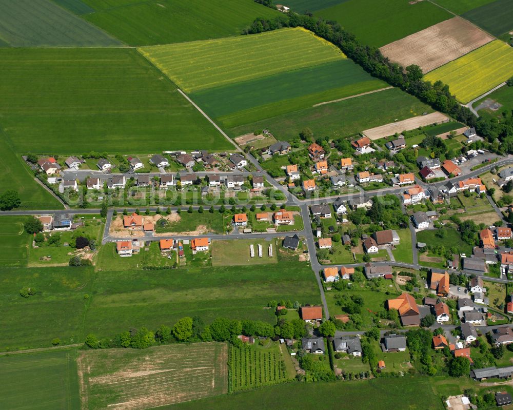 Aerial image Schwarz - Single-family residential area of settlement in Schwarz in the state Hesse, Germany