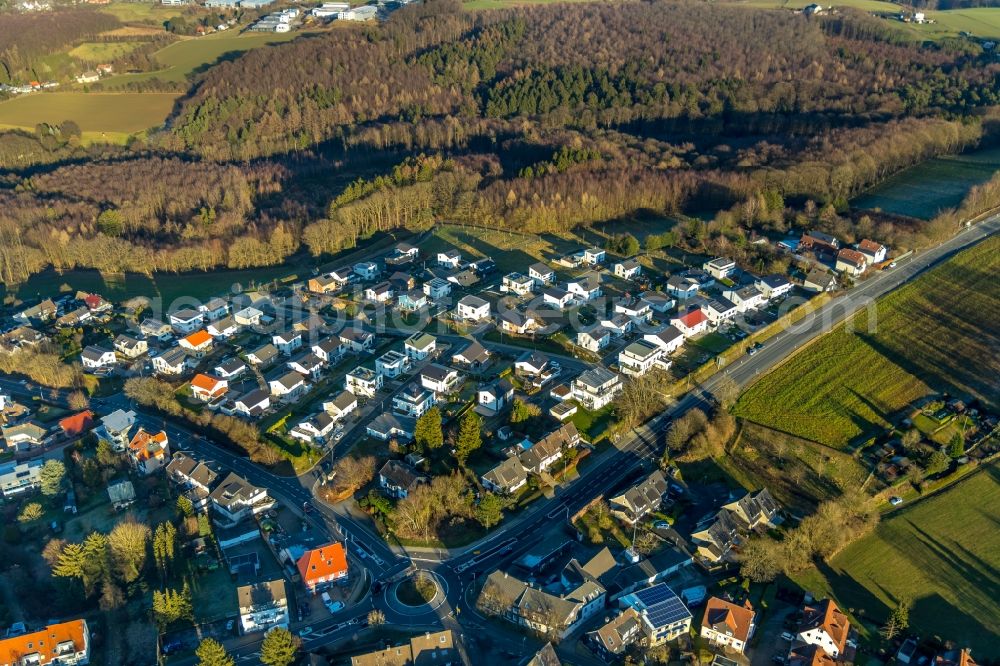 Schwelm from above - Residential area of a single-family home development area between Frankfurter Strasse and Winterberger Strasse am Wald in Schwelm in the state of North Rhine-Westphalia