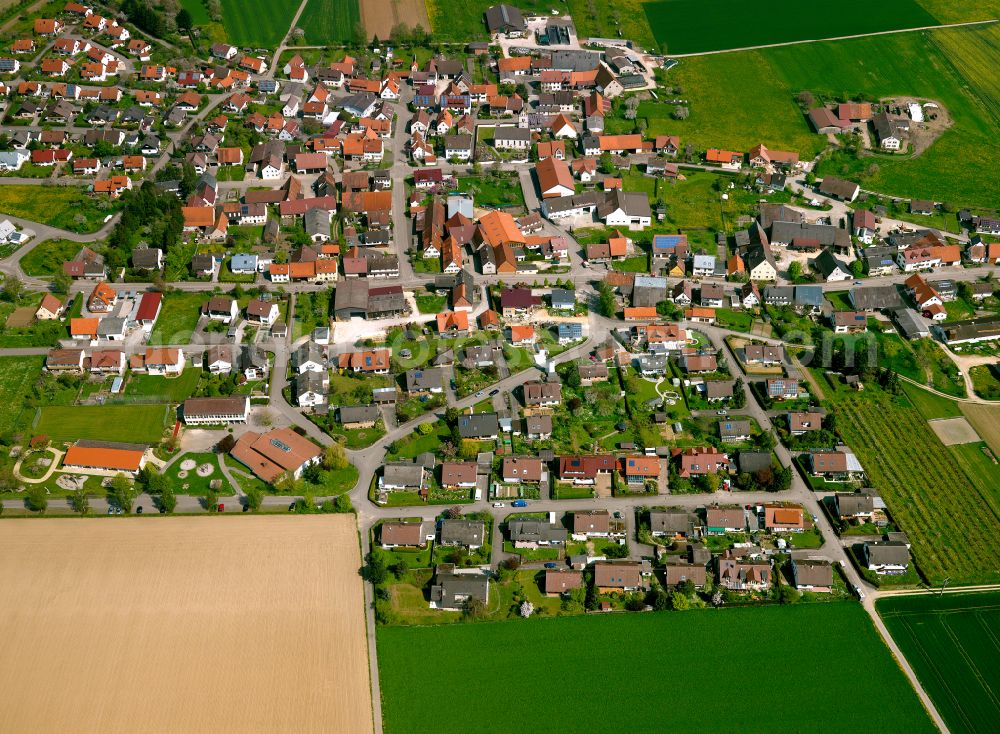 Aerial photograph Setzingen - Single-family residential area of settlement in Setzingen in the state Baden-Wuerttemberg, Germany