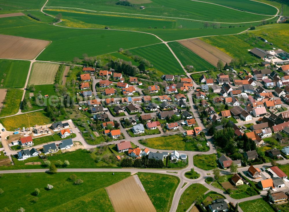 Setzingen from above - Single-family residential area of settlement in Setzingen in the state Baden-Wuerttemberg, Germany