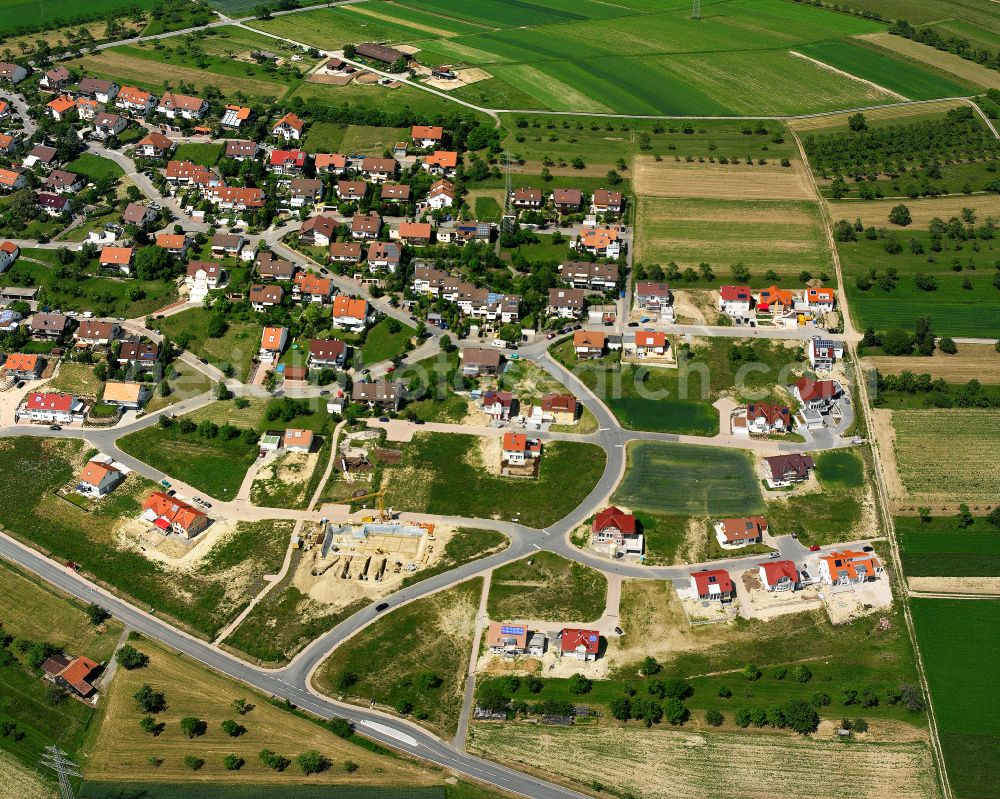 Aerial photograph Simmozheim - Single-family residential area of settlement in Simmozheim in the state Baden-Wuerttemberg, Germany