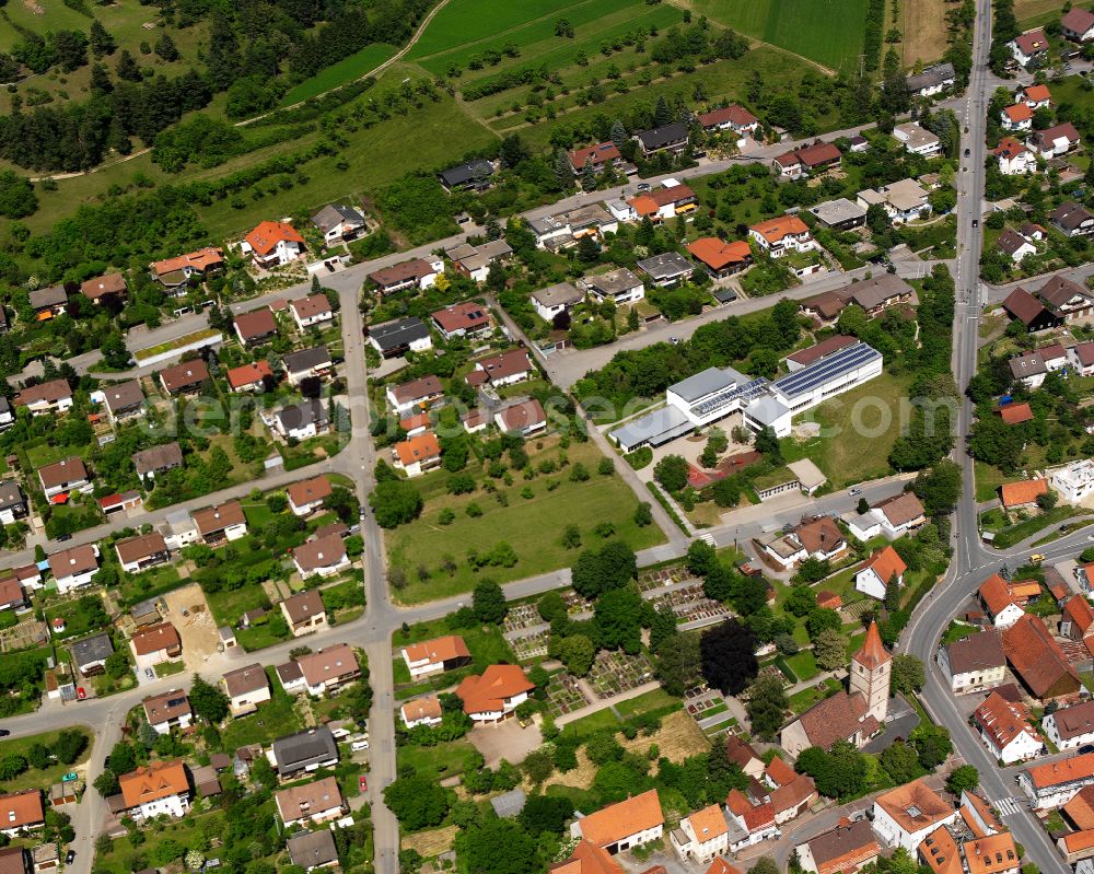 Aerial image Simmozheim - Single-family residential area of settlement in Simmozheim in the state Baden-Wuerttemberg, Germany