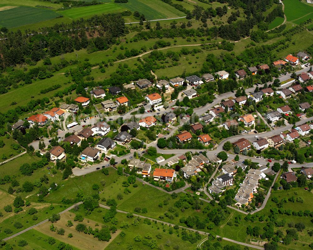 Aerial photograph Simmozheim - Single-family residential area of settlement in Simmozheim in the state Baden-Wuerttemberg, Germany