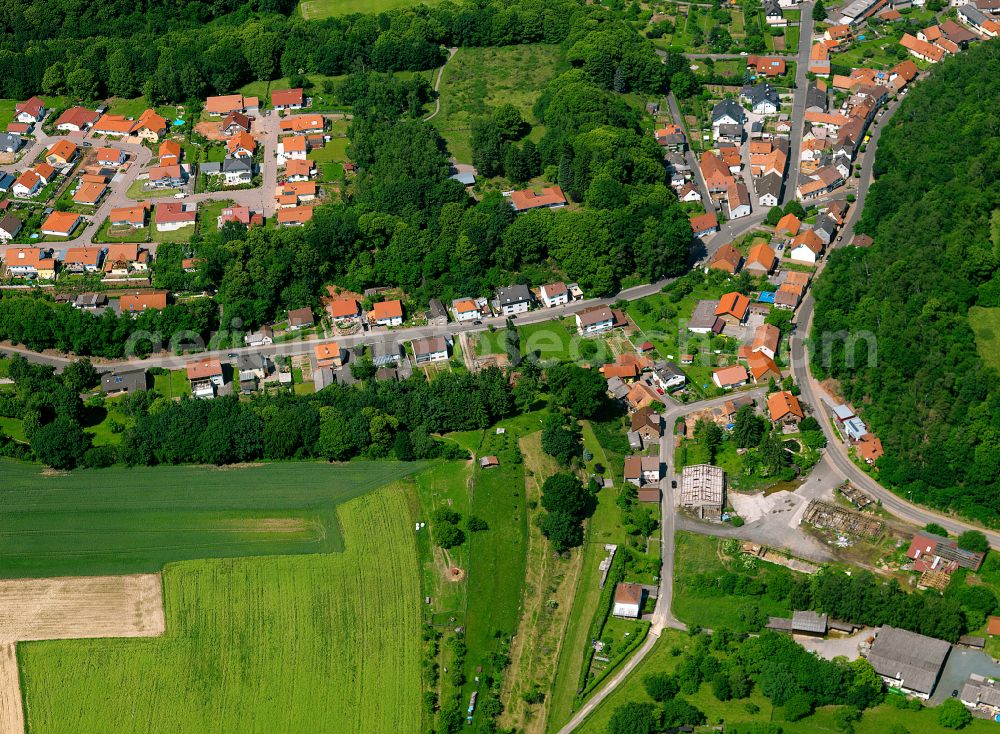 Sippersfeld from above - Single-family residential area of settlement in Sippersfeld in the state Rhineland-Palatinate, Germany