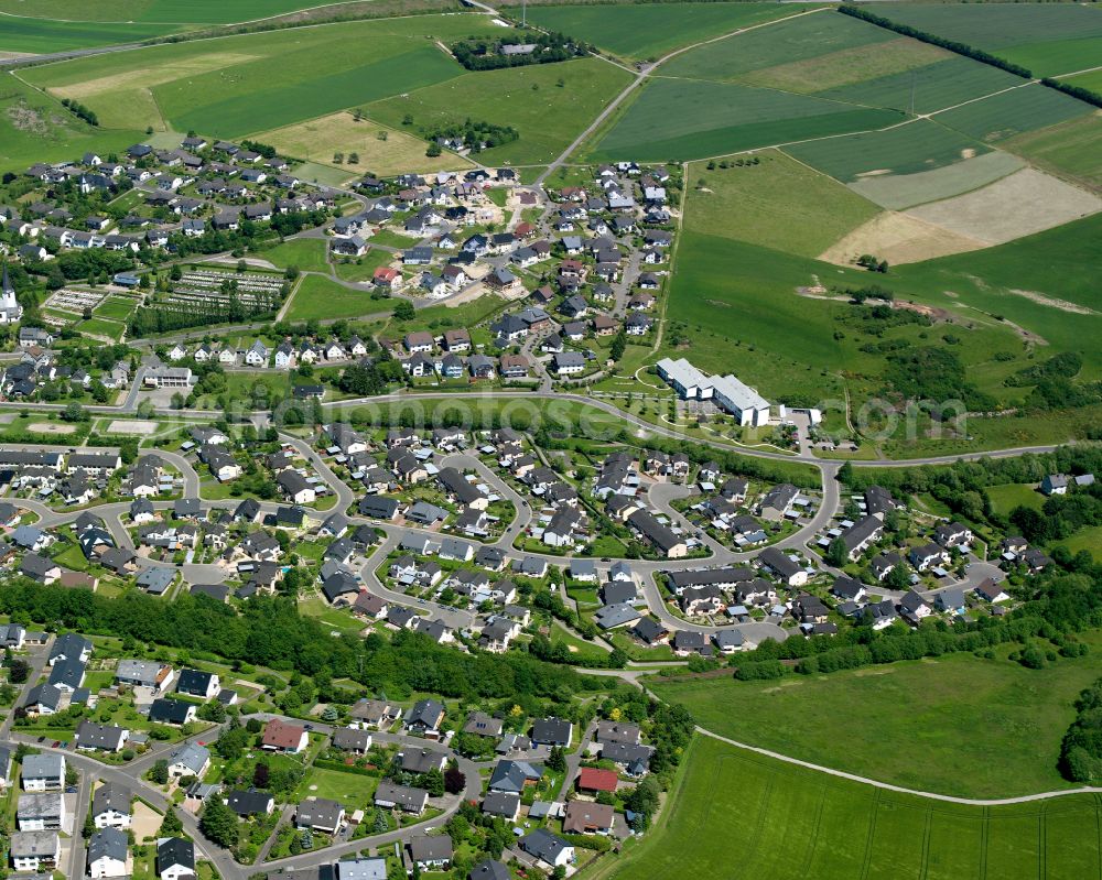 Sohren from above - Single-family residential area of settlement in Sohren in the state Rhineland-Palatinate, Germany