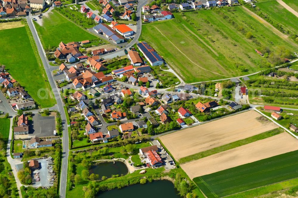 Aerial image Sommerach - Single-family residential area of settlement in Sommerach in the state Bavaria, Germany