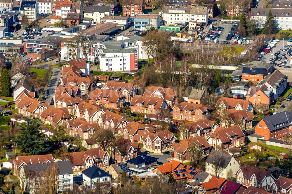 Aerial image Stadtmitte - Residential area of single-family settlement in Stadtmitte in the state North Rhine-Westphalia, Germany