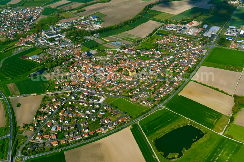 Aerial photograph Stadtschwarzach - Single-family residential area of settlement in Stadtschwarzach in the state Bavaria, Germany