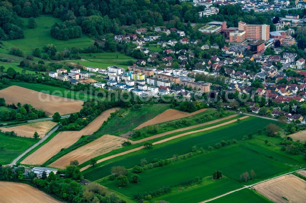 Aerial photograph Lahr/Schwarzwald - Single-family residential area of settlement Stadtteil Burkheim in Lahr/Schwarzwald in the state Baden-Wurttemberg, Germany