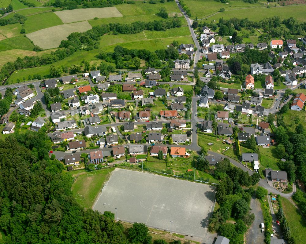 Steinbrücken from above - Single-family residential area of settlement in Steinbrücken in the state Hesse, Germany