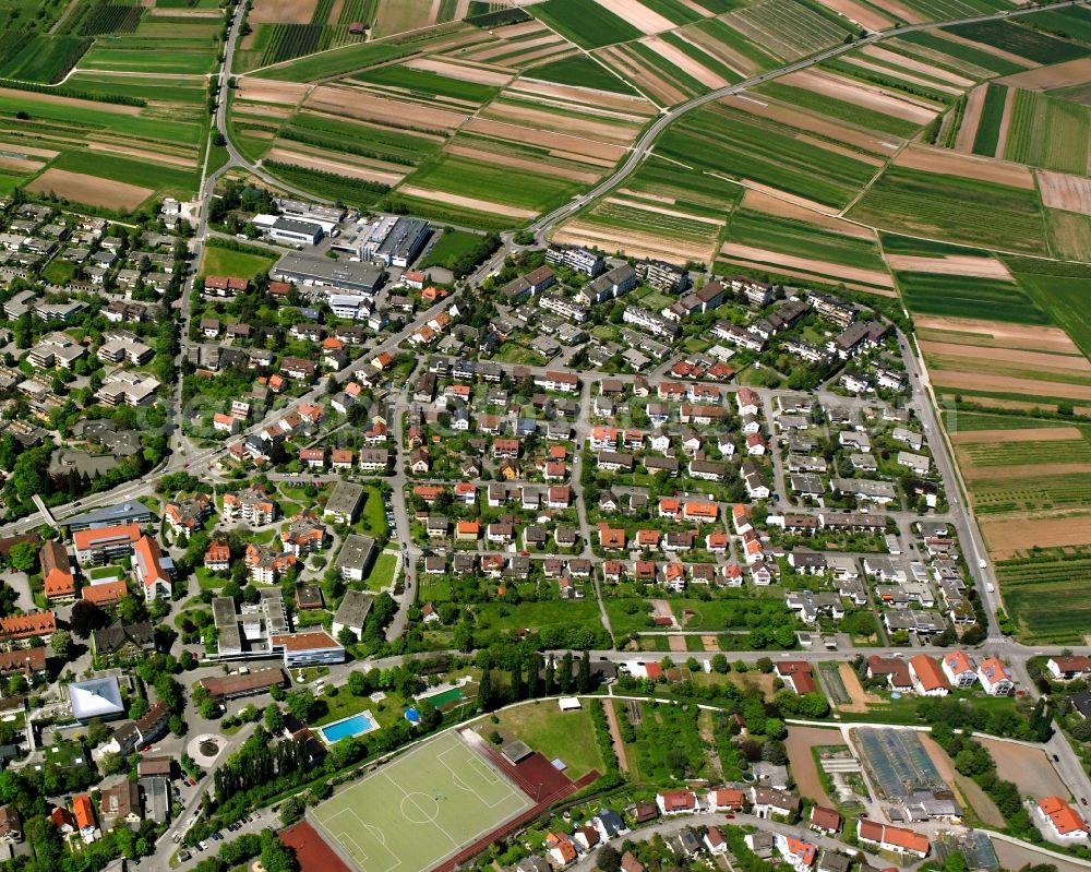 Stetten from above - Single-family residential area of settlement in Stetten in the state Baden-Wuerttemberg, Germany