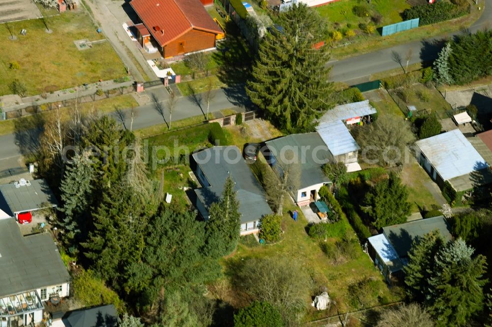 Gorinsee from the bird's eye view: Single-family residential area of settlement Str. zum See - Ahornweg in Gorinsee in the state Brandenburg, Germany