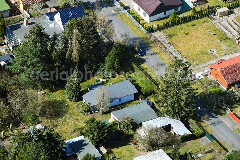 Gorinsee from the bird's eye view: Single-family residential area of settlement Str. zum See - Ahornweg in Gorinsee in the state Brandenburg, Germany