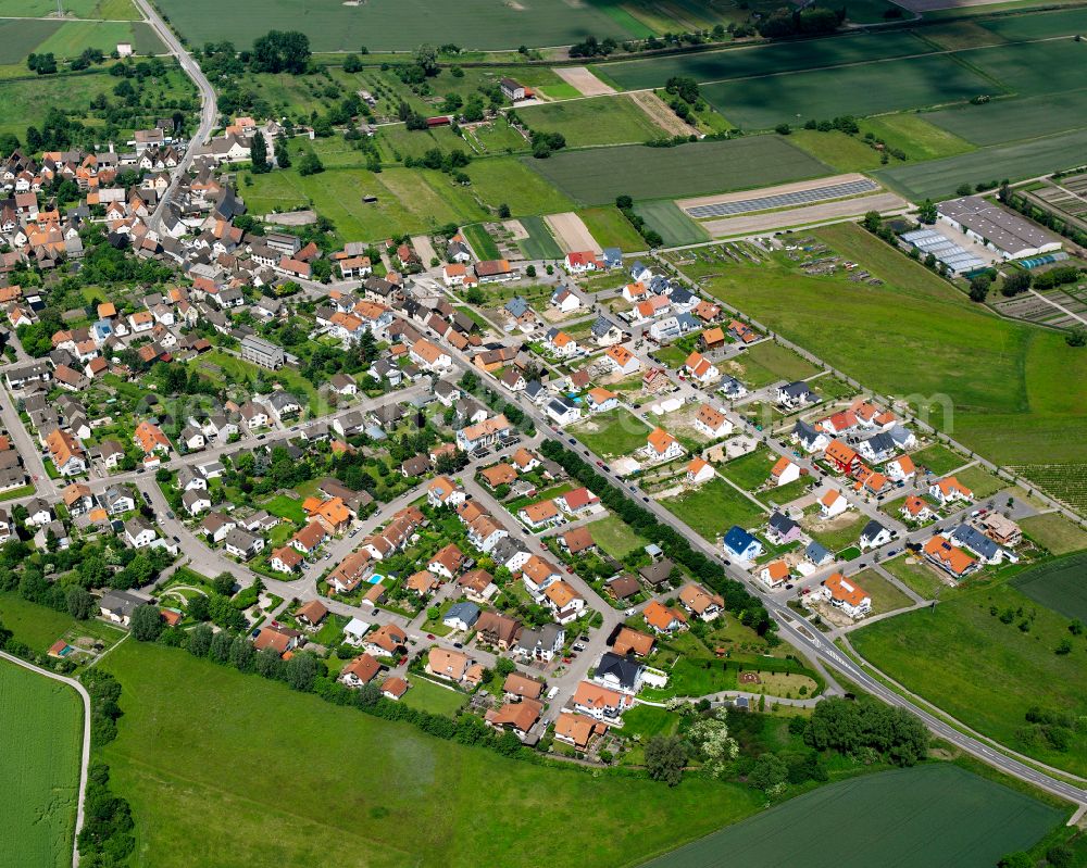 Aerial image Stutensee - Single-family residential area of settlement on street Im Unterfeld in the district Staffort in Stutensee in the state Baden-Wuerttemberg, Germany