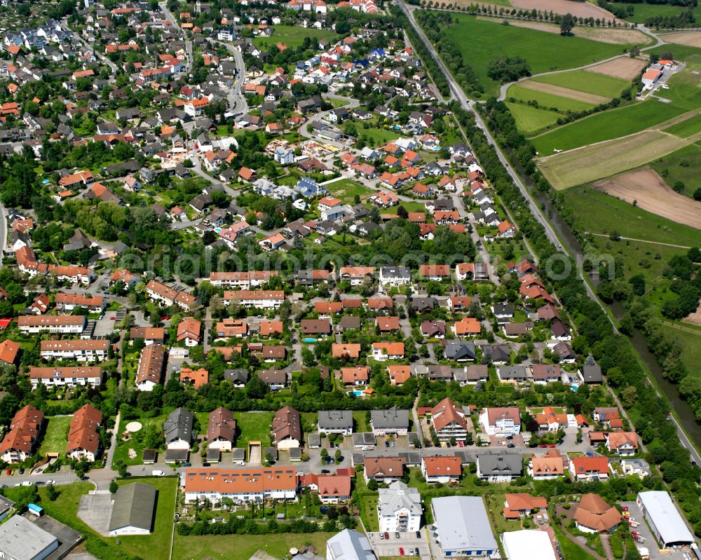 Sundheim from above - Single-family residential area of settlement in Sundheim in the state Baden-Wuerttemberg, Germany