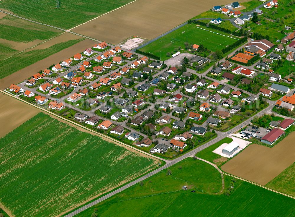 Aerial photograph Suppingen - Single-family residential area of settlement in Suppingen in the state Baden-Wuerttemberg, Germany