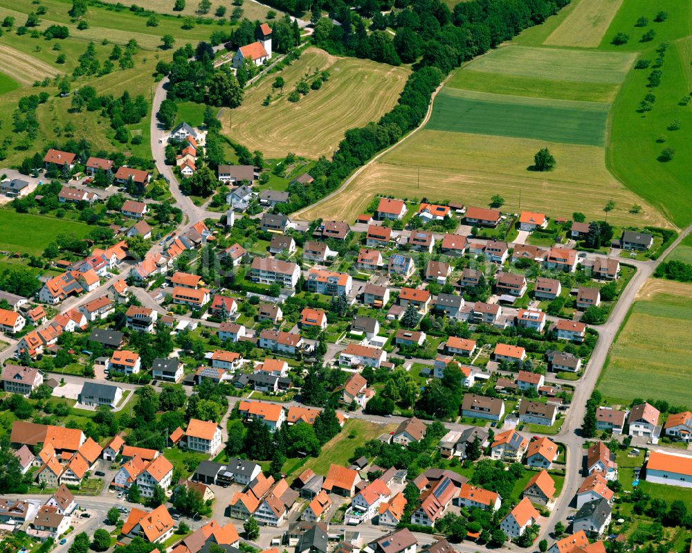 Talheim from above - Single-family residential area of settlement in Talheim in the state Baden-Wuerttemberg, Germany