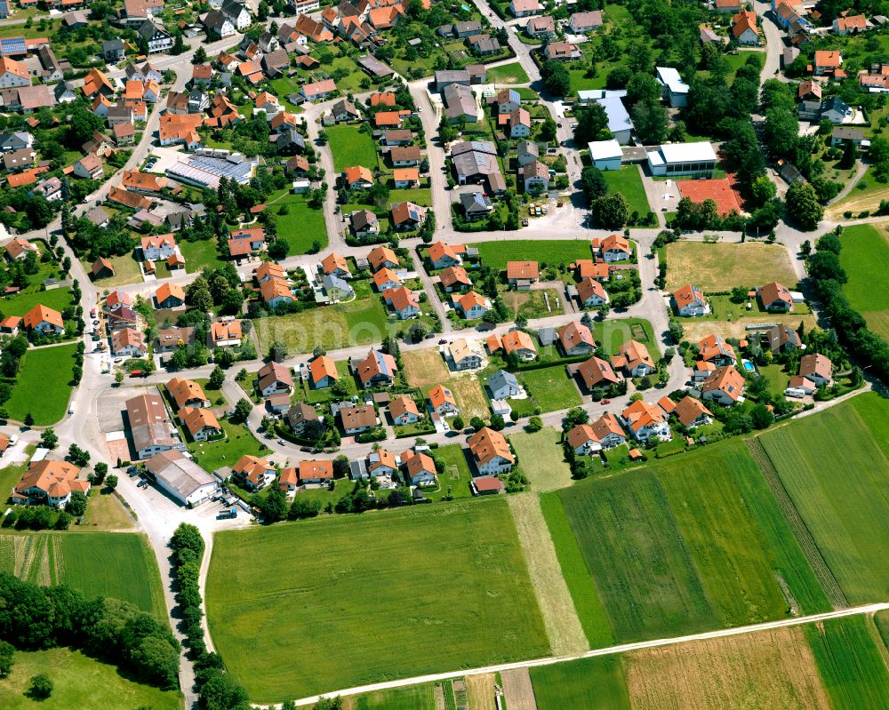 Talheim from above - Single-family residential area of settlement in Talheim in the state Baden-Wuerttemberg, Germany