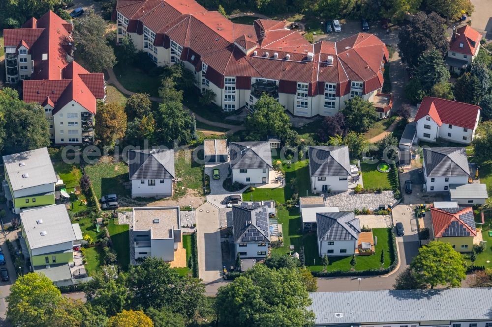 Aerial image Leipzig - Single-family residential area of settlement on Thieriotstrasse in the district Abtnaundorf in Leipzig in the state Saxony, Germany