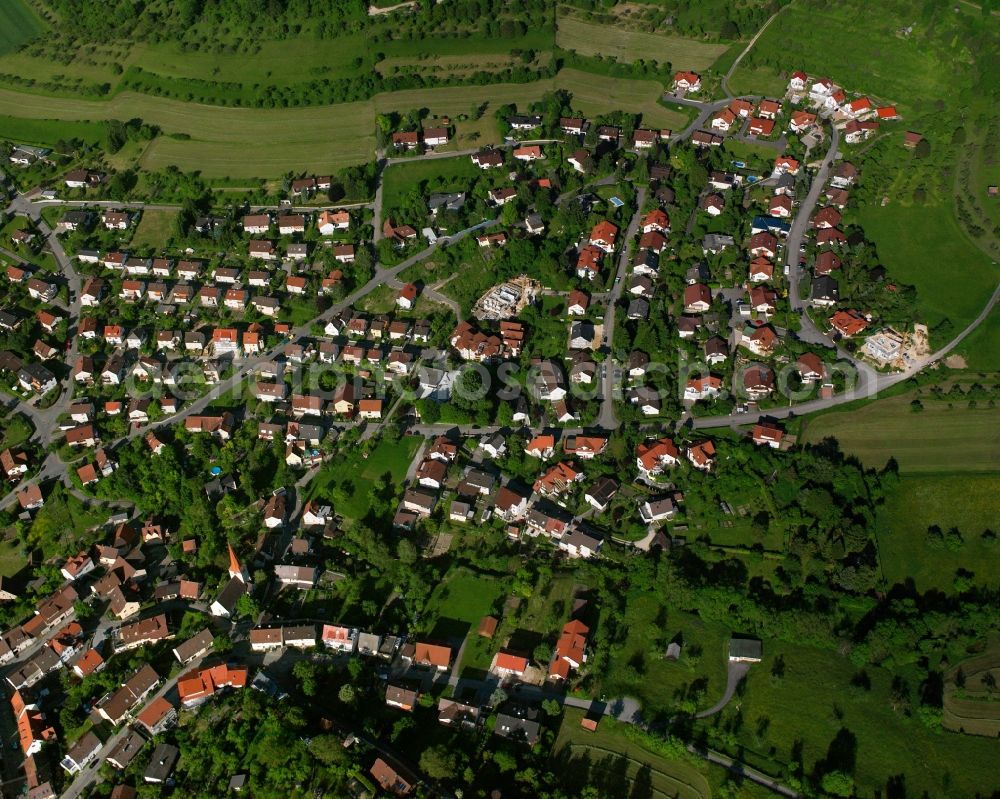 Aerial photograph Türkheim - Single-family residential area of settlement in Türkheim in the state Baden-Wuerttemberg, Germany