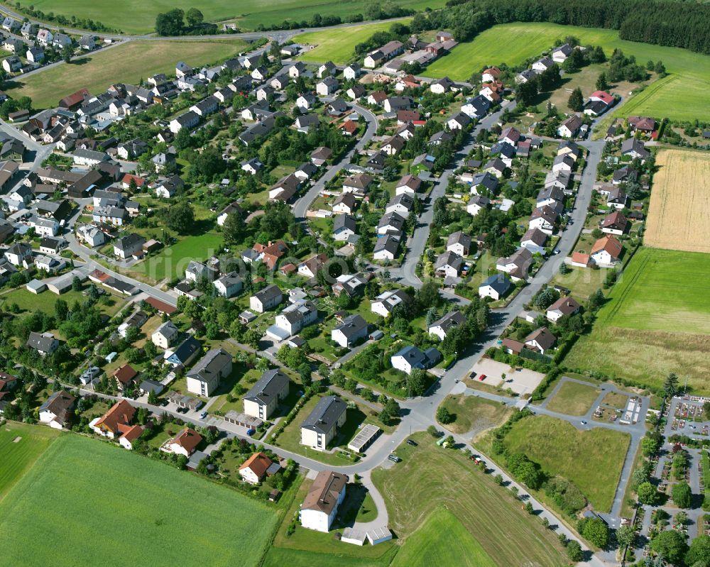 Trogen from the bird's eye view: Single-family residential area of settlement on street Mittelstrasse in Trogen in the state Bavaria, Germany