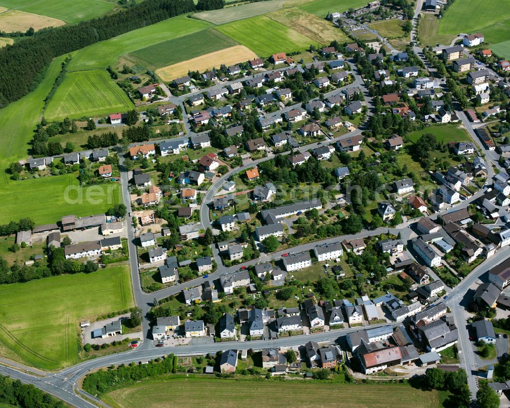 Aerial image Trogen - Single-family residential area of settlement on street Mittelstrasse in Trogen in the state Bavaria, Germany