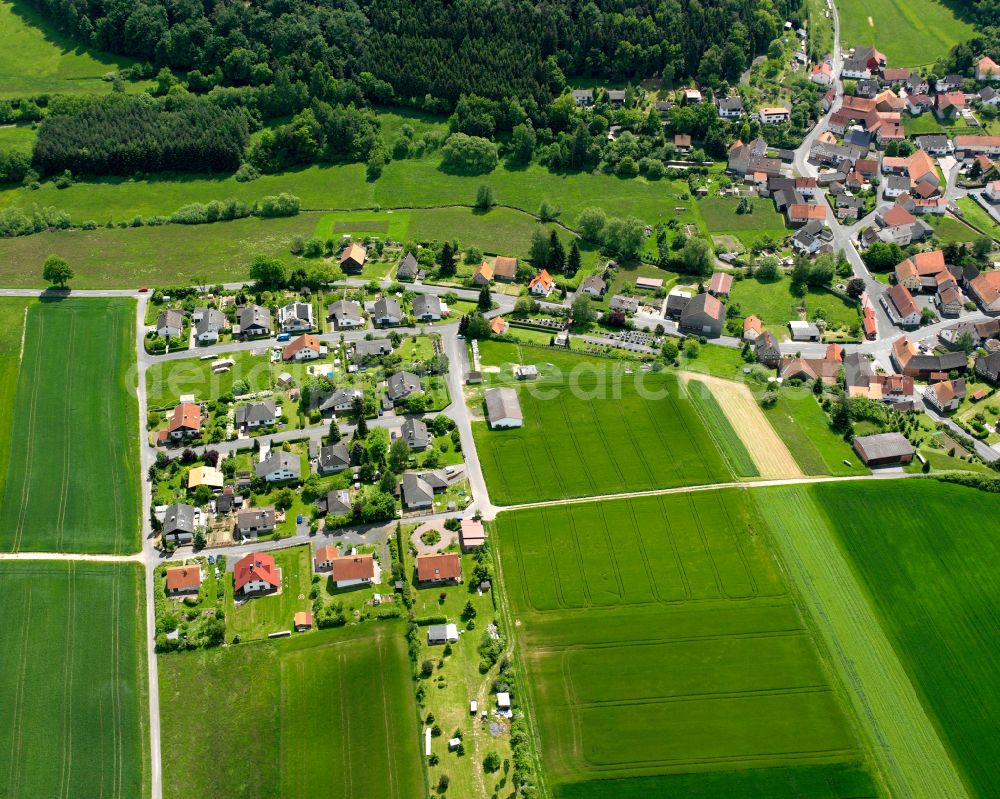 Aerial photograph Udenhausen - Single-family residential area of settlement in Udenhausen in the state Hesse, Germany