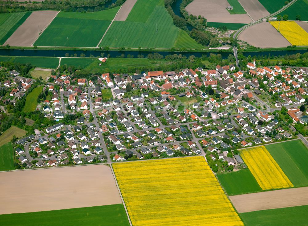 Ulm from above - Single-family residential area of settlement in Ulm in the state Baden-Wuerttemberg, Germany