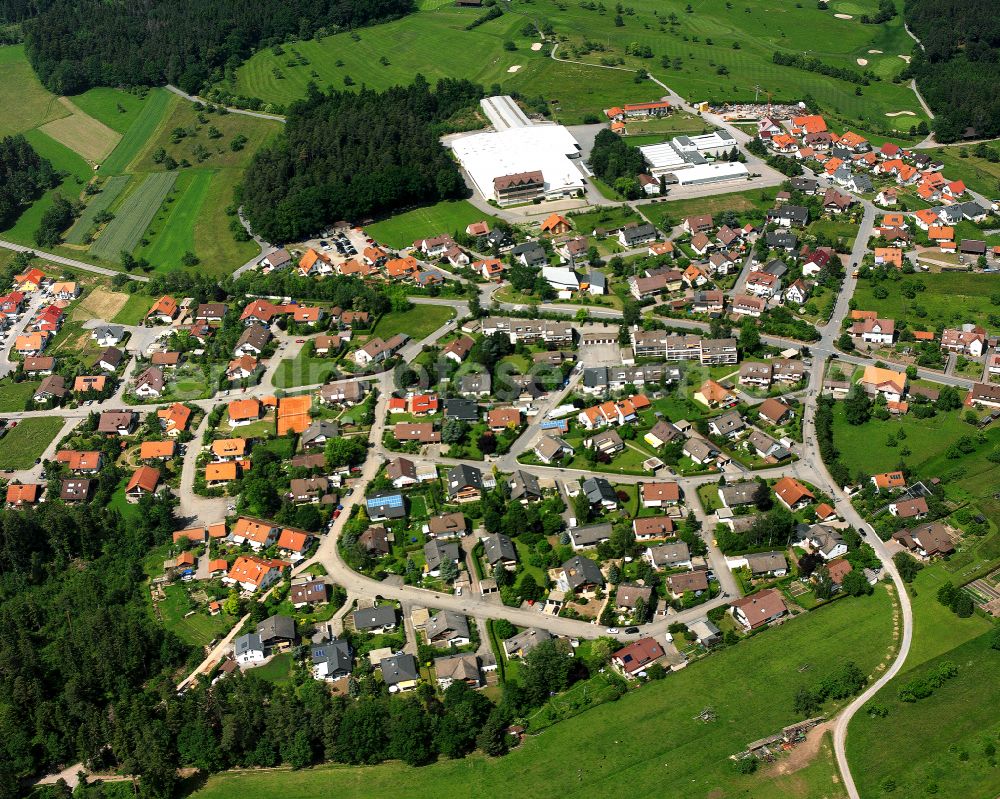 Unterhaugstett from the bird's eye view: Single-family residential area of settlement in Unterhaugstett in the state Baden-Wuerttemberg, Germany