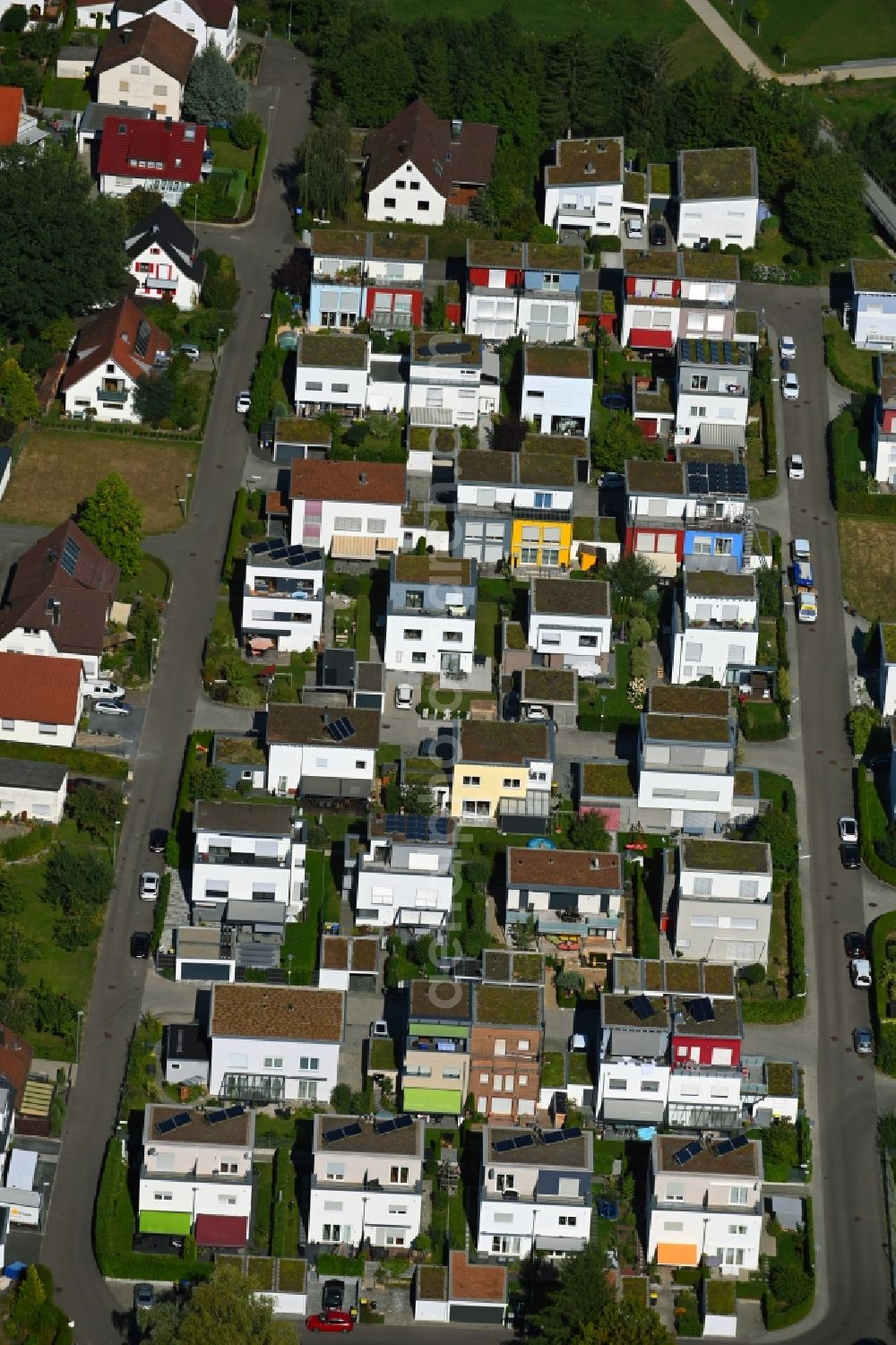 Urbach from the bird's eye view: Single-family residential area of settlement in Urbach in the state Baden-Wuerttemberg, Germany