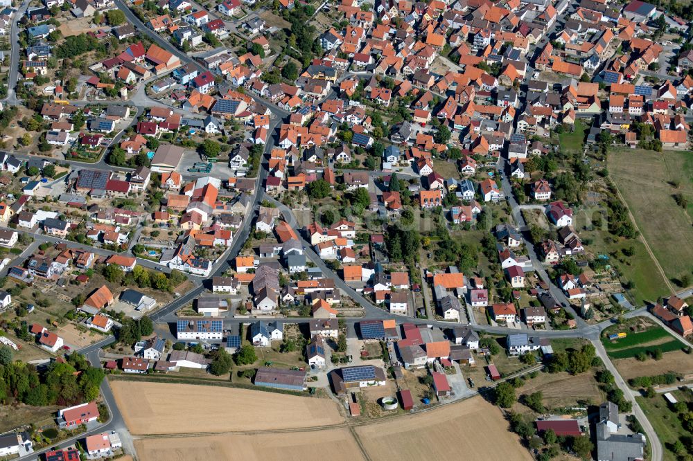 Urspringen from the bird's eye view: Single-family residential area of settlement in Urspringen in the state Bavaria, Germany