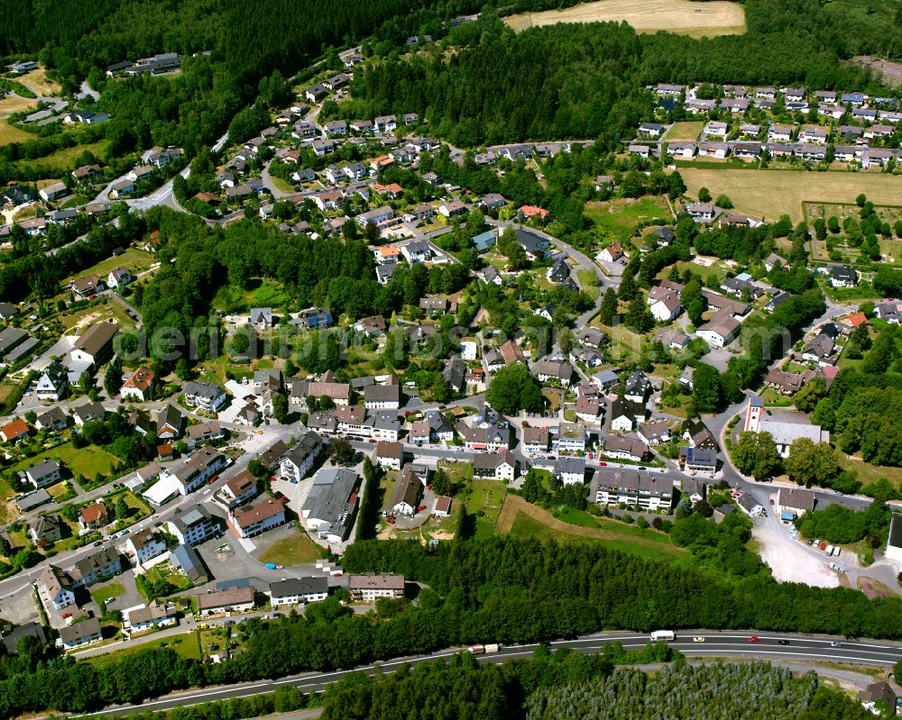 Valbert from above - Single-family residential area of settlement in Valbert in the state North Rhine-Westphalia, Germany