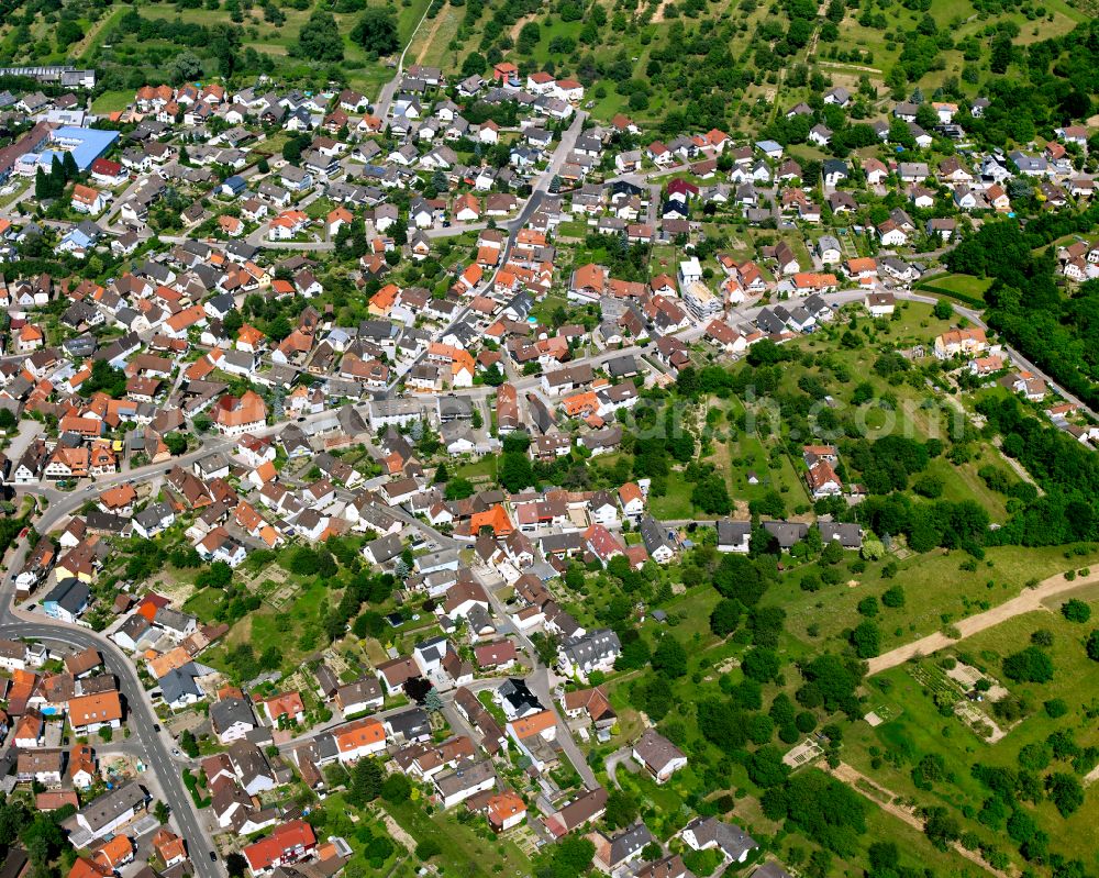 Völkersbach from the bird's eye view: Single-family residential area of settlement in Völkersbach in the state Baden-Wuerttemberg, Germany