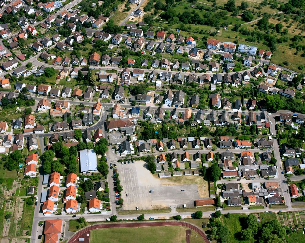 Völkersbach from above - Single-family residential area of settlement in Völkersbach in the state Baden-Wuerttemberg, Germany