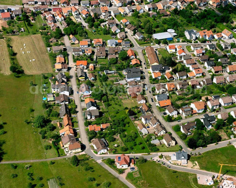 Völkersbach from above - Single-family residential area of settlement in Völkersbach in the state Baden-Wuerttemberg, Germany