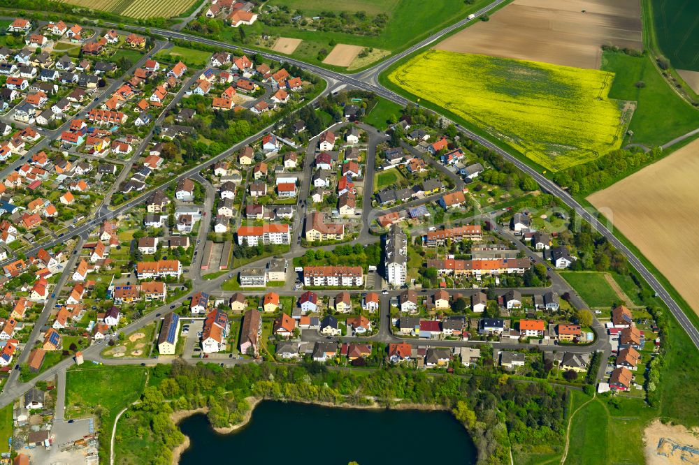 Aerial image Volkach - Single-family residential area of settlement in Volkach in the state Bavaria, Germany