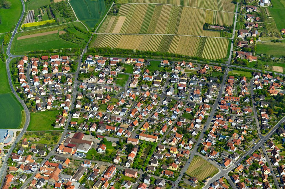 Aerial photograph Volkach - Single-family residential area of settlement in Volkach in the state Bavaria, Germany