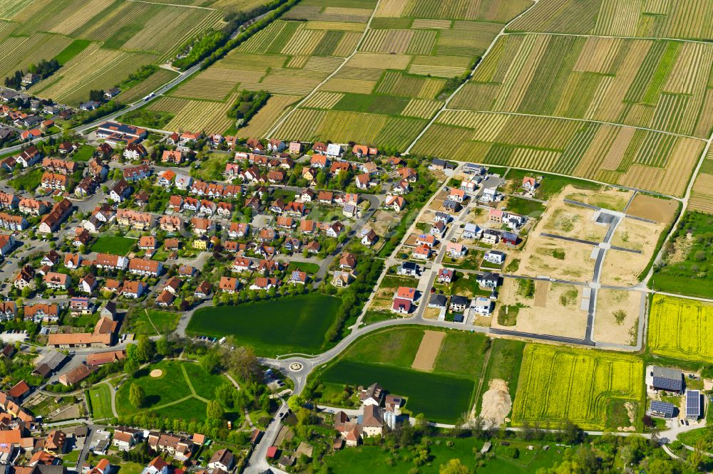 Aerial photograph Volkach - Single-family residential area of settlement in Volkach in the state Bavaria, Germany