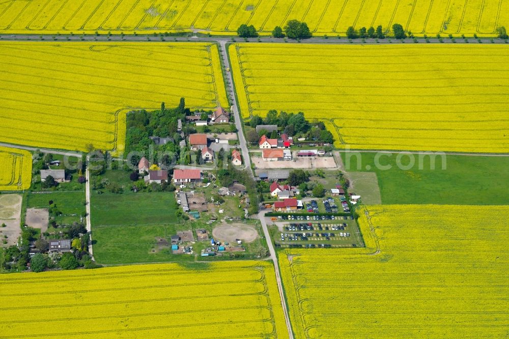 Schulzendorf from above - Single-family residential area of settlement on Vorwerk in Schulzendorf in the state Brandenburg, Germany